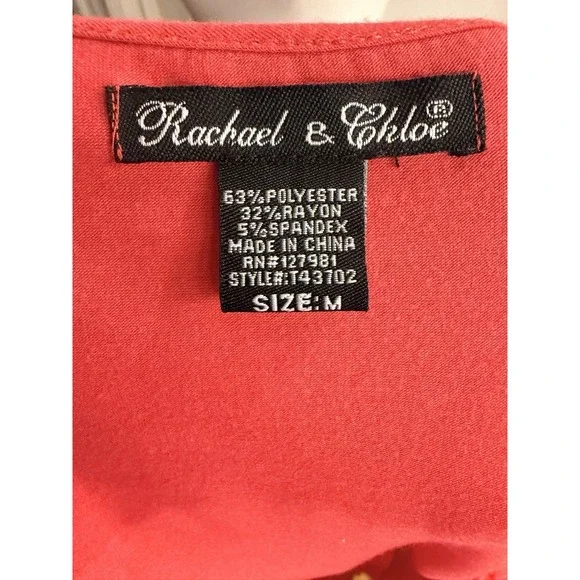 Rachael And Chloe Women's Floral Appliqué Top Size M Coral - Picture 6 of 6